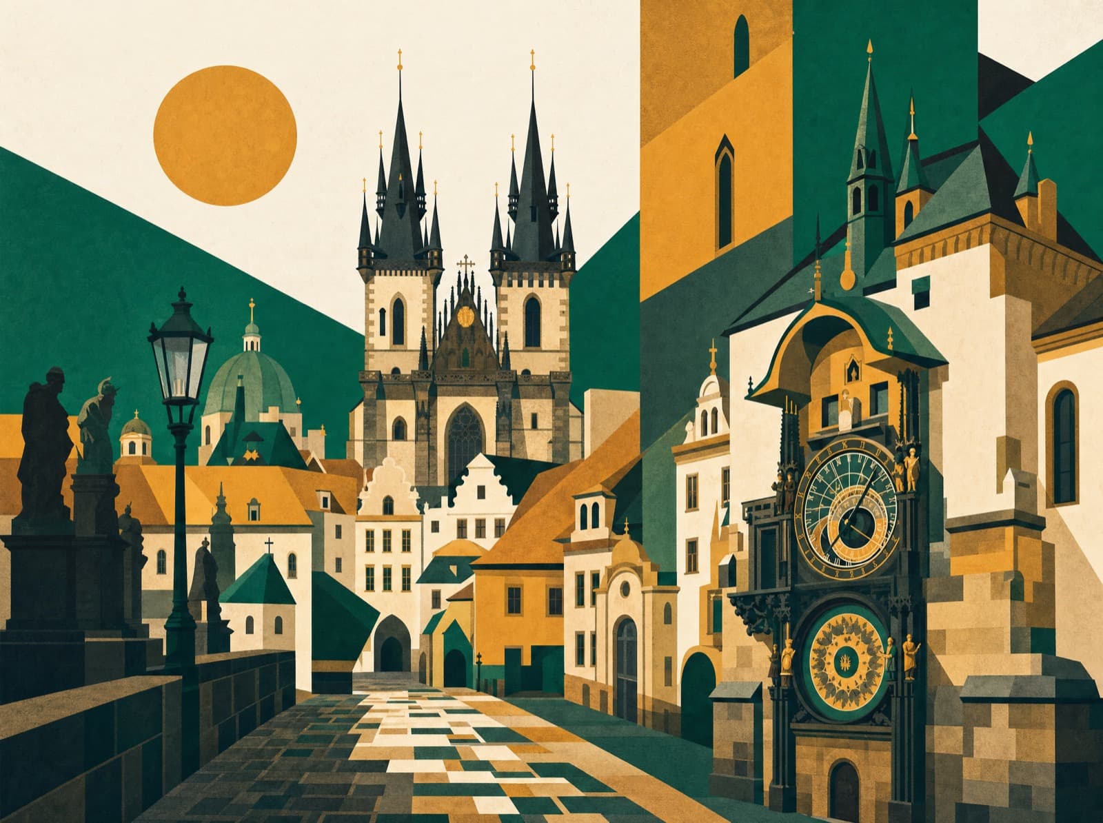 Illustration of Old & New Town